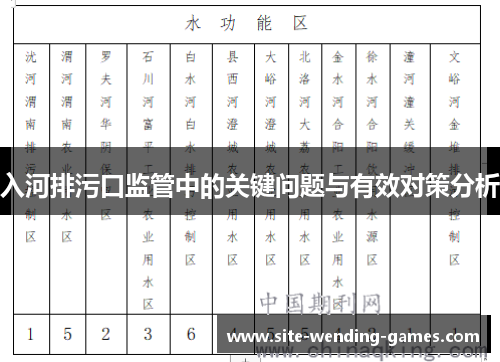 入河排污口监管中的关键问题与有效对策分析
